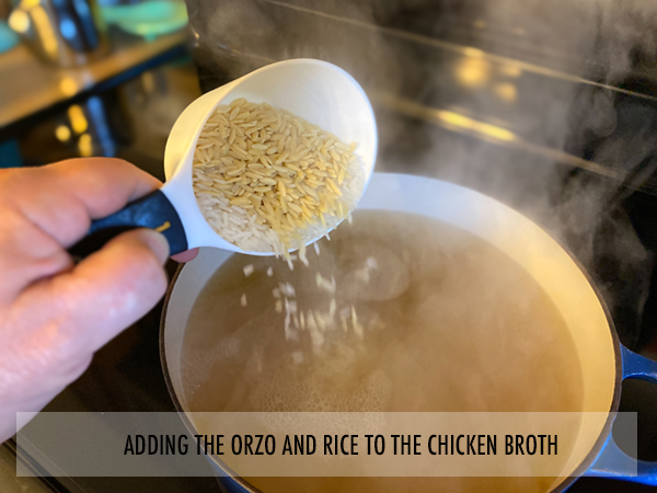 Adding the Orzo