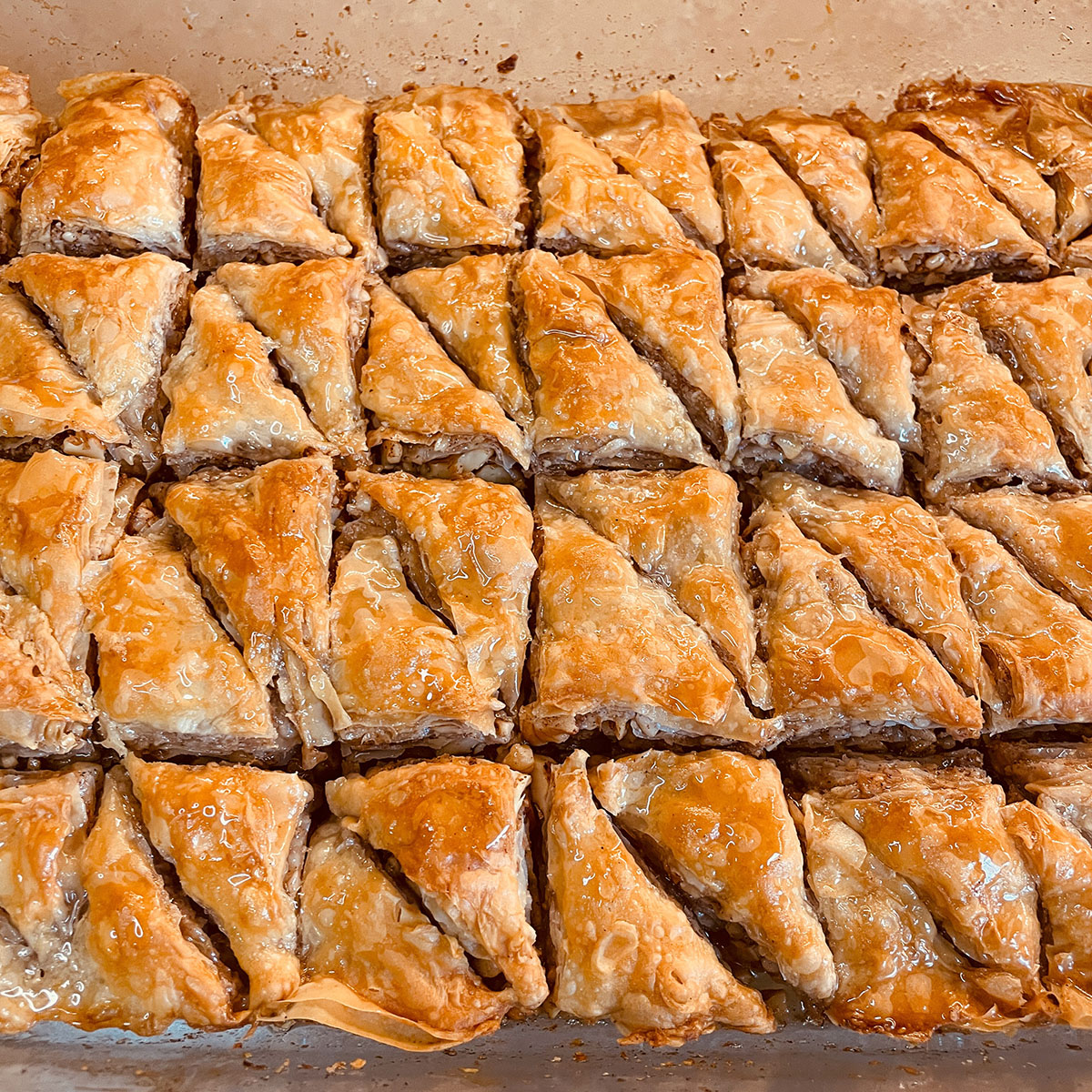 Baklava - After adding the syrup